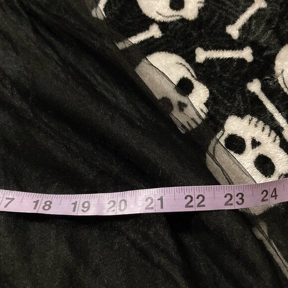 PAPILLION Black sleeveless dress w/ tulle floral embroidered hem ~ MEDIUM LARGE - Picture 11 of 15